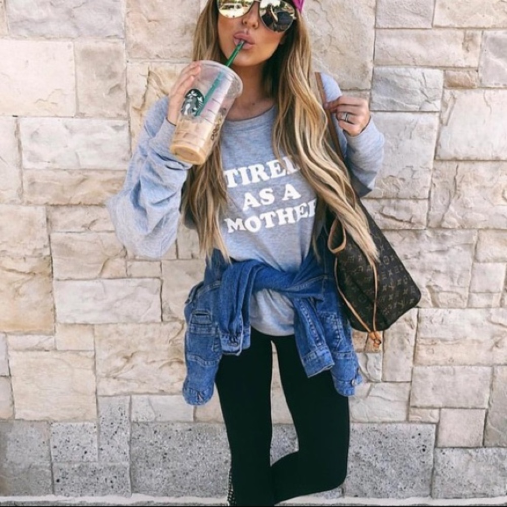 caslon | off-duty tired as a mother sweatshirt heather grey s